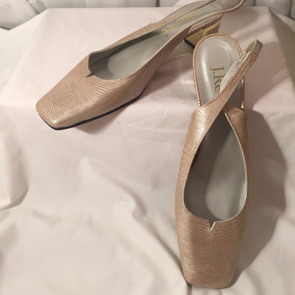 J.Renee Women’s Slingback 2” Heels Gold Size 9.5M